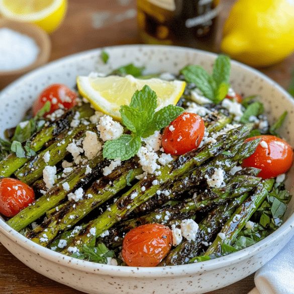 Flavorful Grilled Asparagus Salad with Feta & Lemon