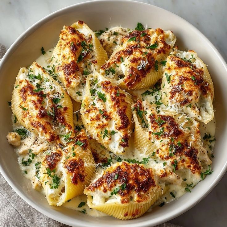 Creamy Seafood Stuffed Shells