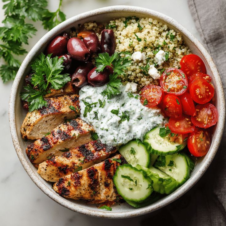 Healthy Greek Chicken Tzatziki Bowls Recipe