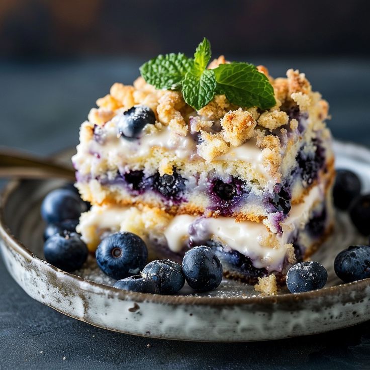 Moist Blueberry Streusel Coffee Cake Recipe