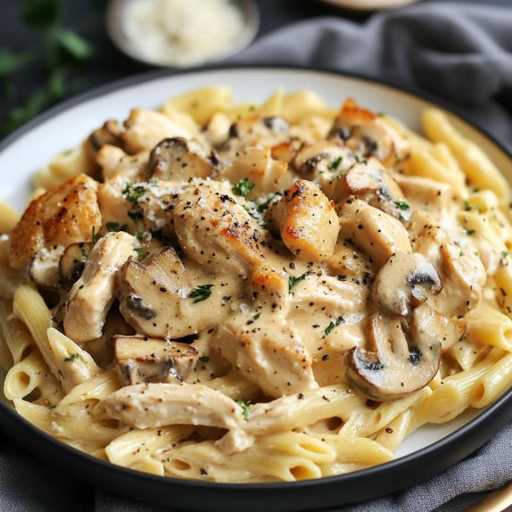Easy Creamy Mushroom Chicken Pasta