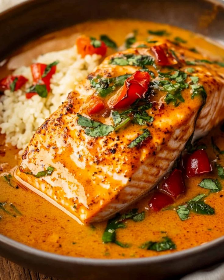 Creamy Roasted Red Pepper Salmon