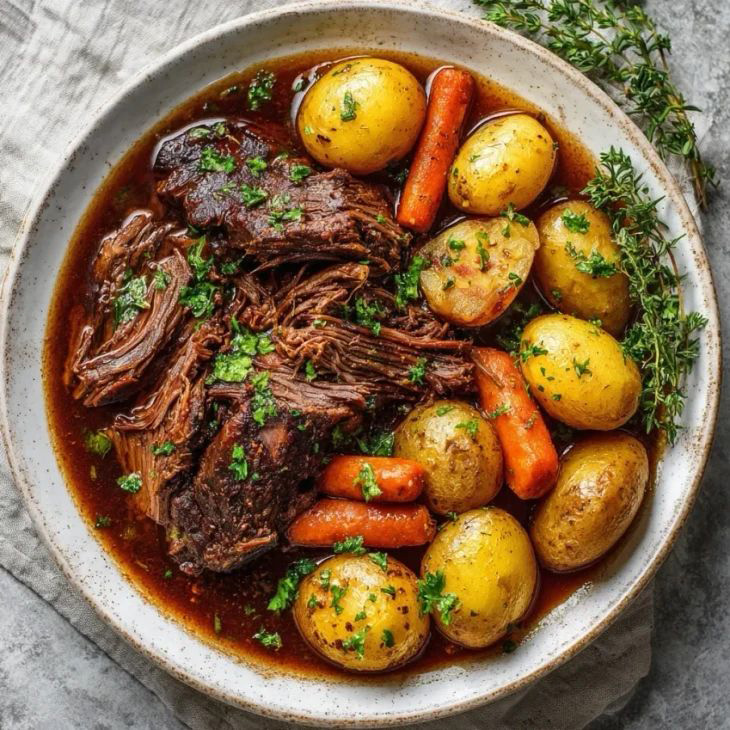 Easy Baked Buttered Beef Chuck Roast
