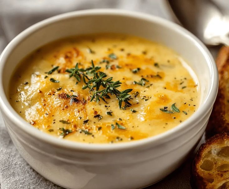 Hearty Cheddar Garlic Herb Potato Soup
