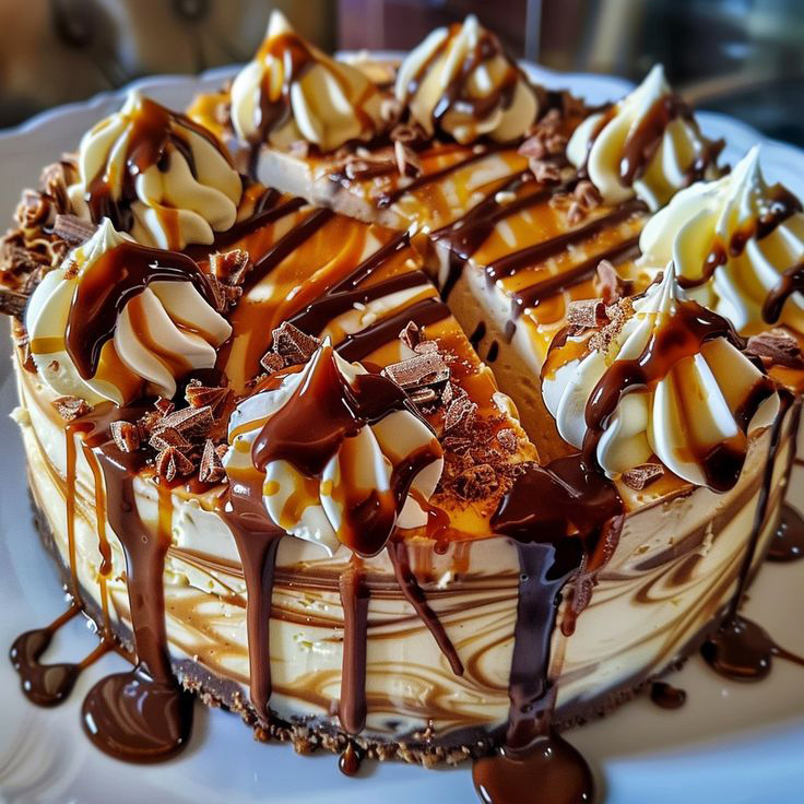 The Best Caramel Macchiato Cheesecake with Salted Caramel