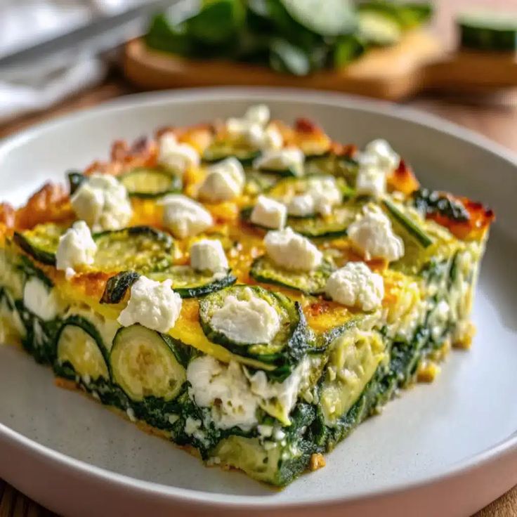 Zucchini Spinach and Feta Casserole