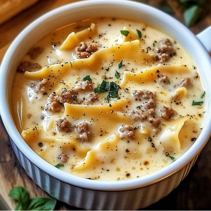 Alfredo Lasagna Soup