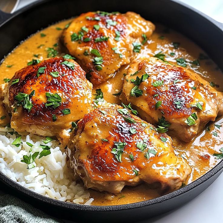 Smothered Chicken and Rice