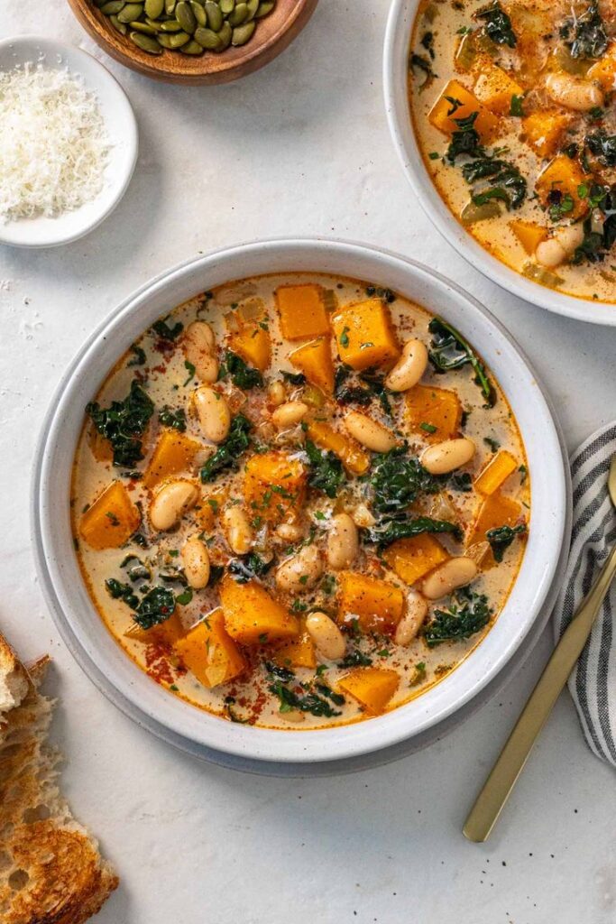 Butternut Squash, Kale and White Bean Soup