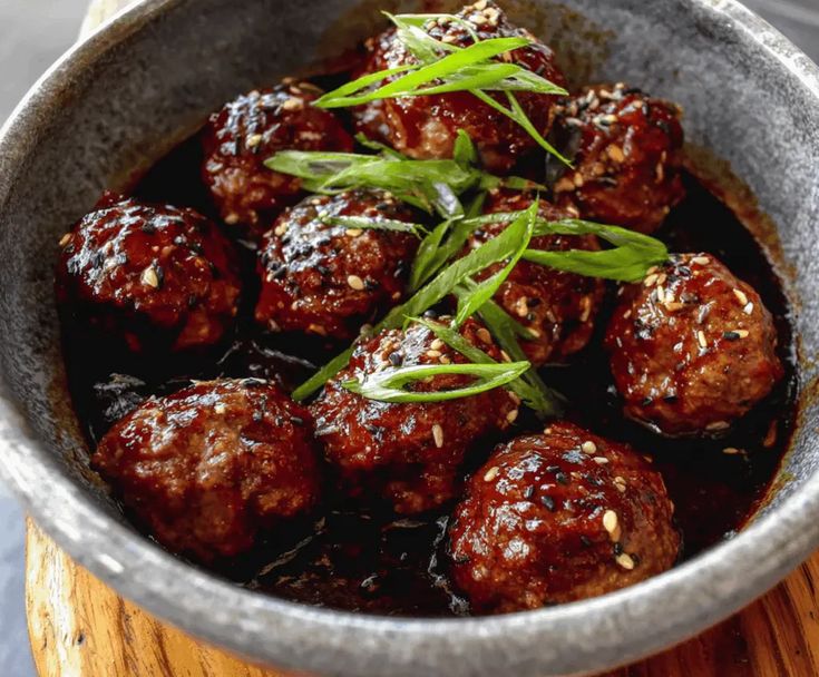 Savory Glazed Mongolian Meatballs