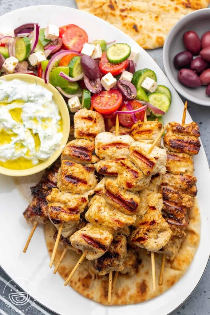 Grilled Juicy Greek Chicken Souvlaki
