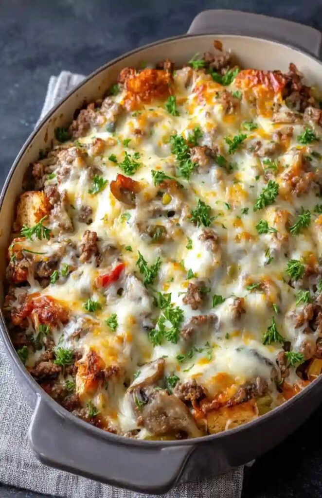Philly Cheesesteak Casserole