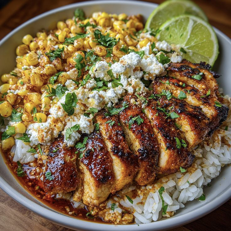 Street Corn Chicken Rice Bowl