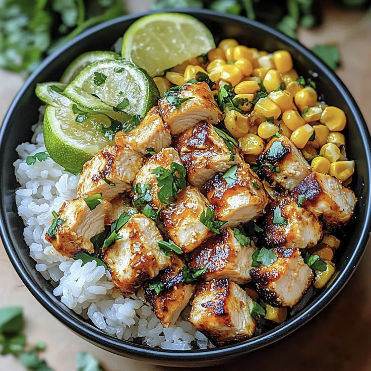 Street Corn Chicken Rice Bowl