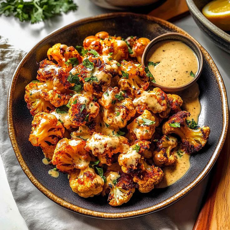 Moroccan Cauliflower with Tahini Honey