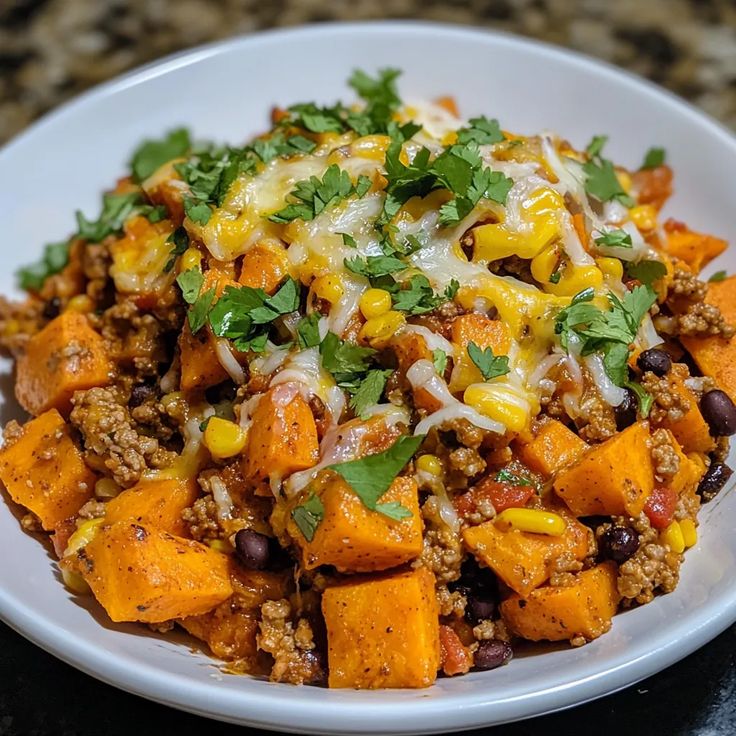 Healthy Ground Turkey Sweet Potato Casserole
