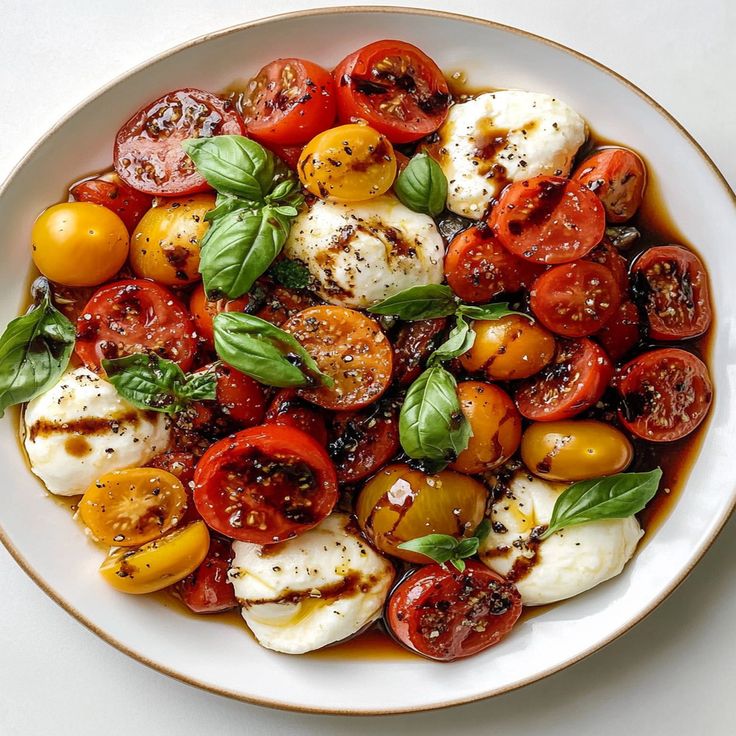 Marinated Tomato and Burrata Salad