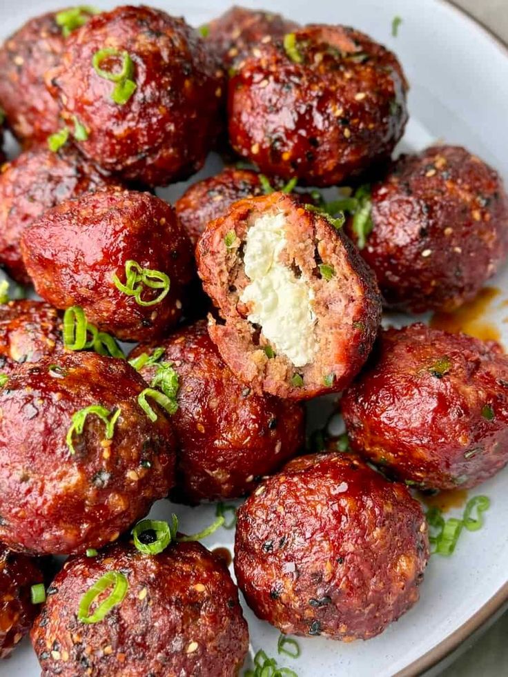 Spicy Jalapeño Popper Stuffed Meatballs