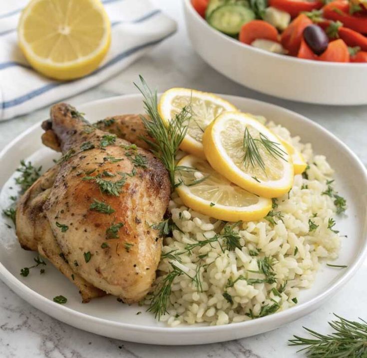 Greek Lemon Chicken and Rice
