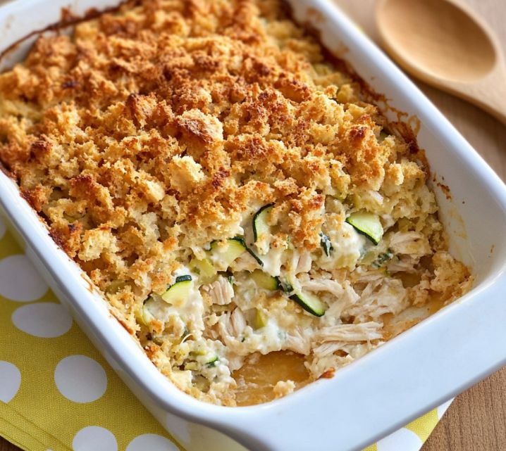 Quick Rotisserie Chicken Zucchini Casserole