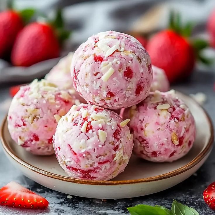 Strawberry Cheesecake Protein Balls