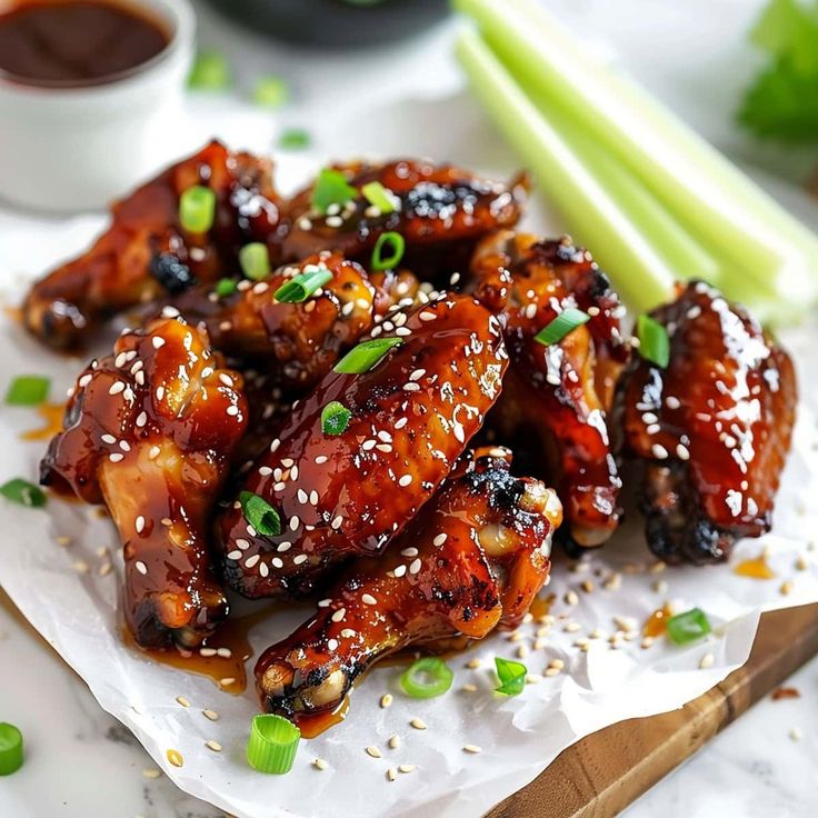 Sticky Honey Mustard Chicken Wings