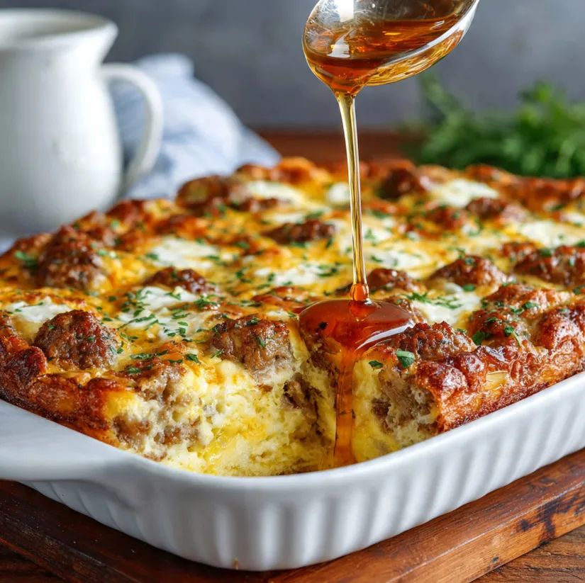Pancake Beef Sausage Casserole
