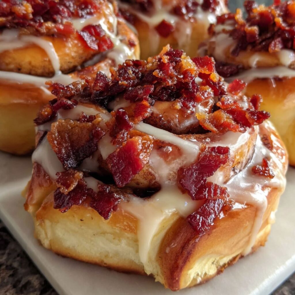 Maple Bacon Cinnamon Rolls