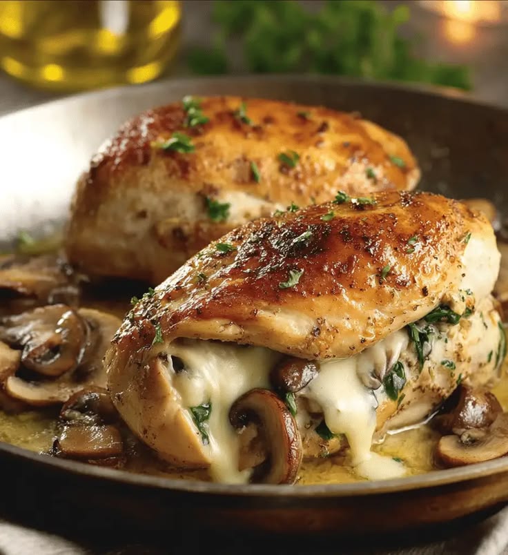 Mushroom Stuffed Chicken Breast