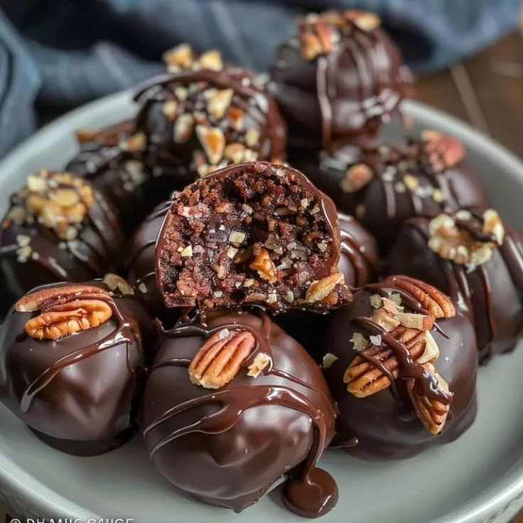 Pecan Pie Brownie Bombs