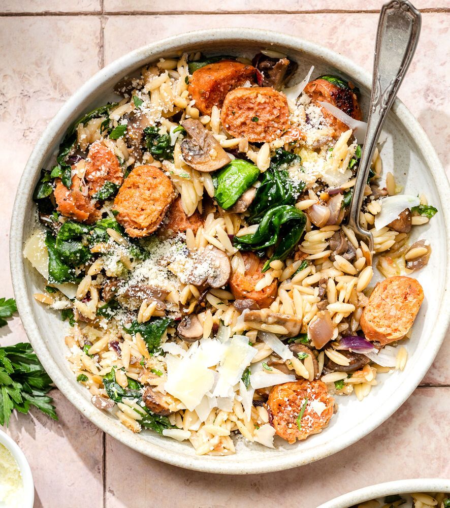 Garlic Butter Sausage and Orzo