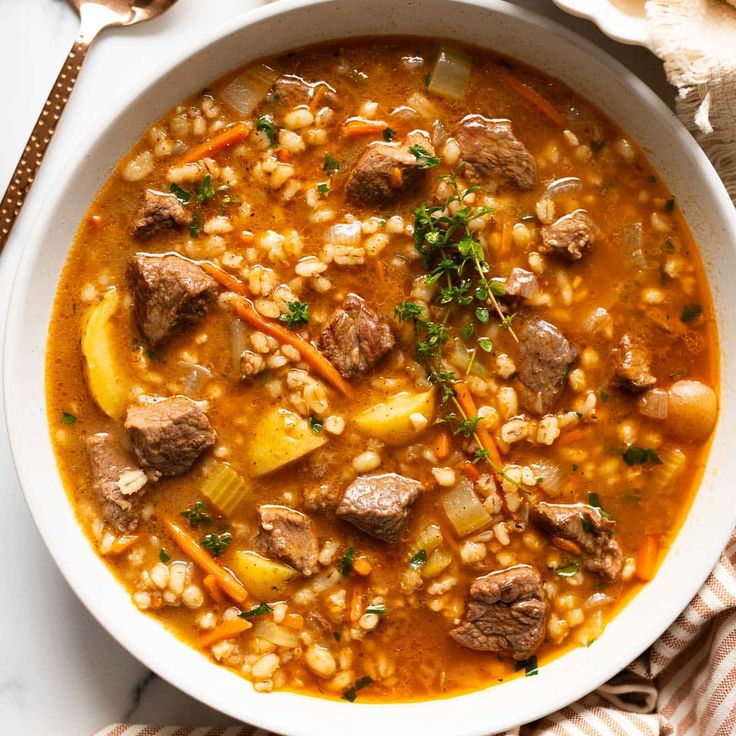 Crockpot Beef and Barley Soup