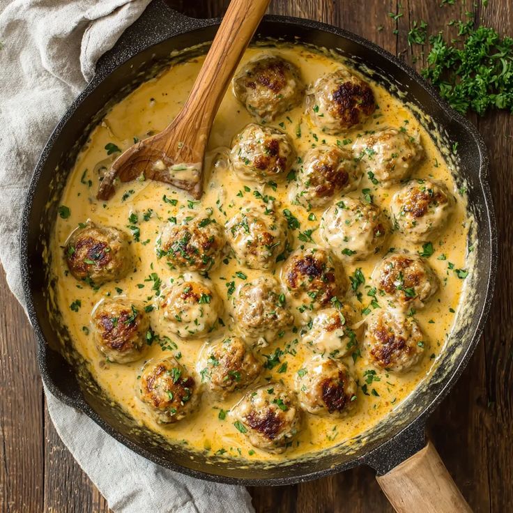Turkey Meatballs in a Creamy Sauce
