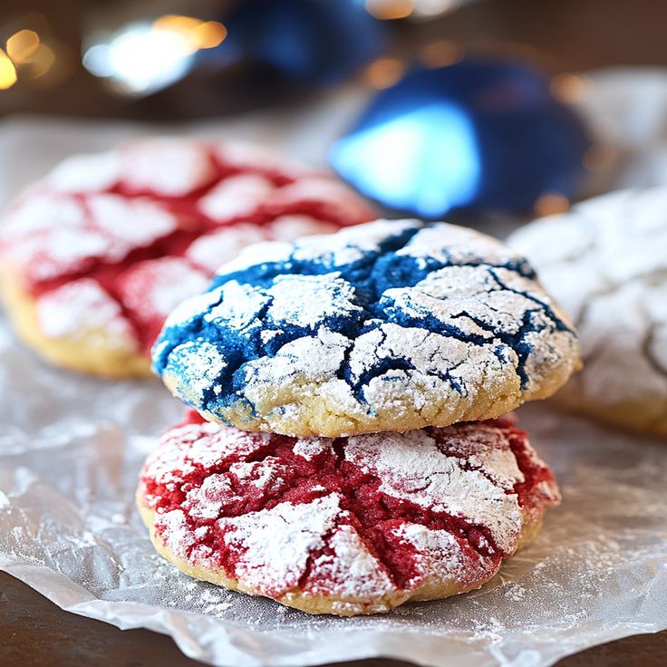 4th of July Crinkle Cookies