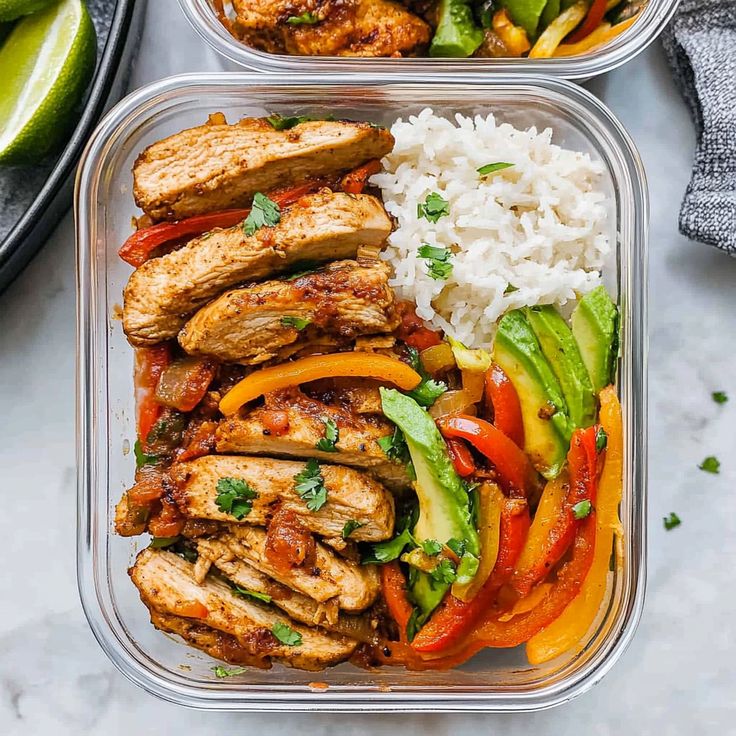 Chicken Fajita Bowls Meal Prep