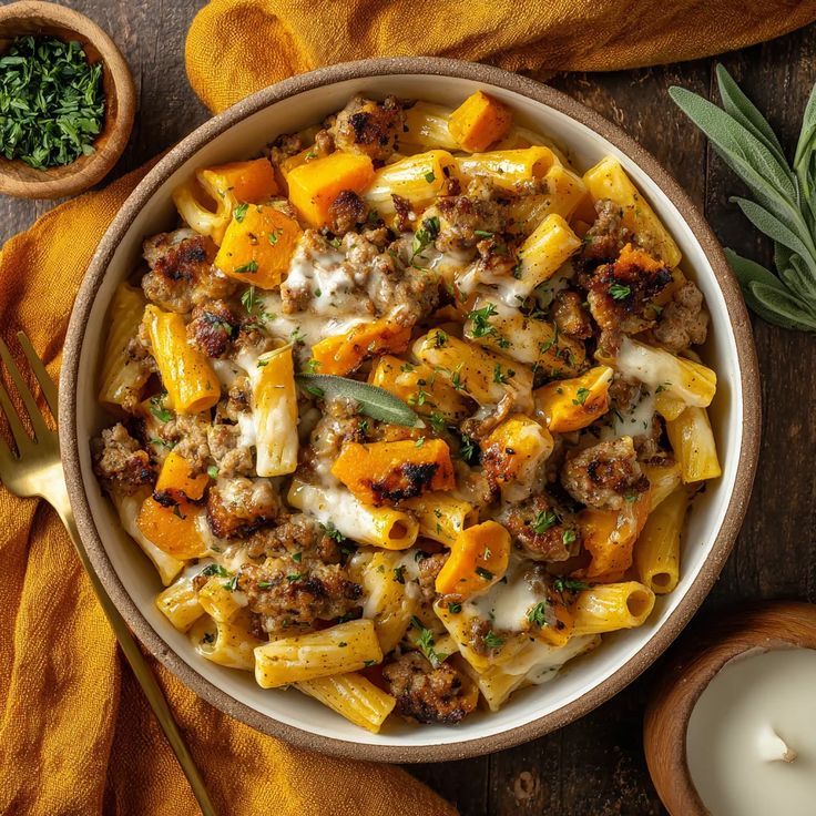 Autumn Sausage Pasta Squash