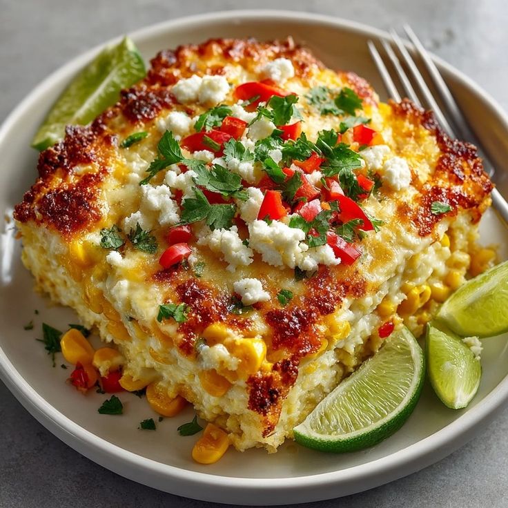 Cheesy Mexican Street Corn Casserole