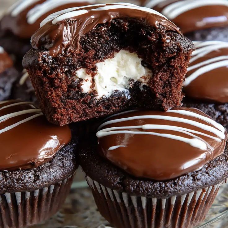 Cream-Filled Chocolate Cupcakes