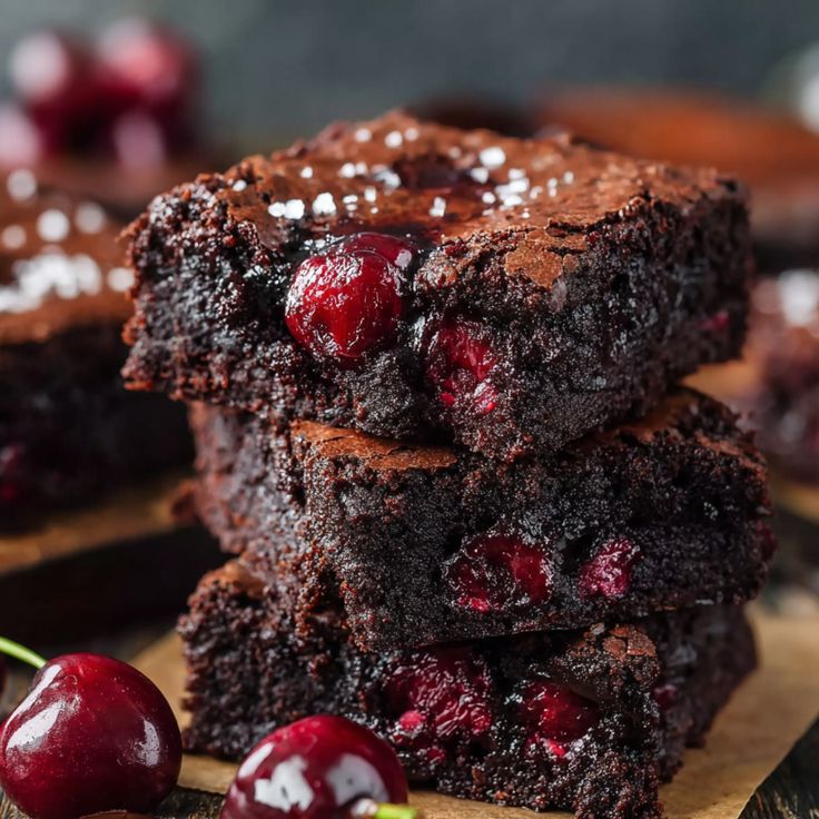 Roasted Chocolate Cherry Brownies