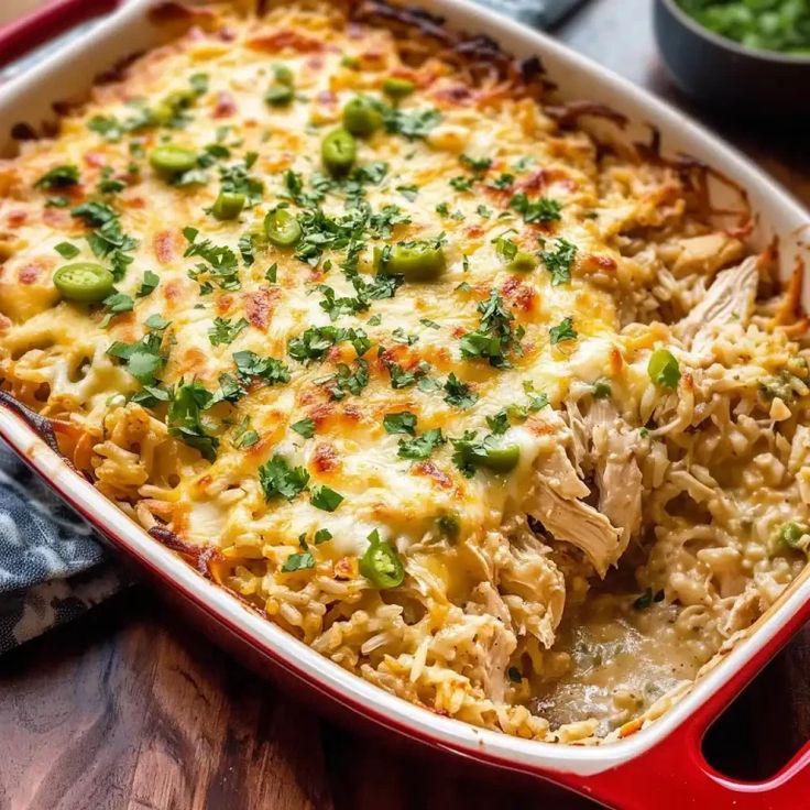 Green Chile Chicken and Rice Casserole