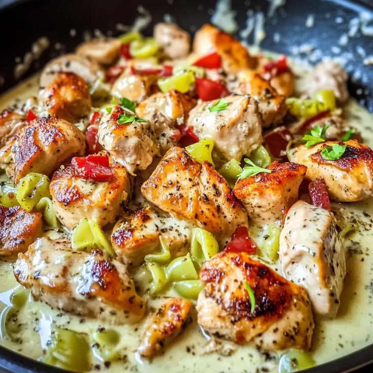 Creamy Pepperoncini Chicken Skillet