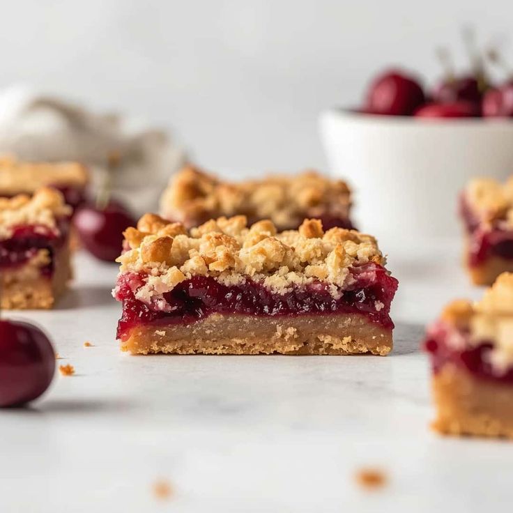 Tart Cherry Cheesecake Crumb Bars