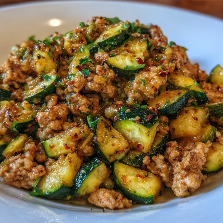 Low Carb Ground Turkey & Zucchini Skillet