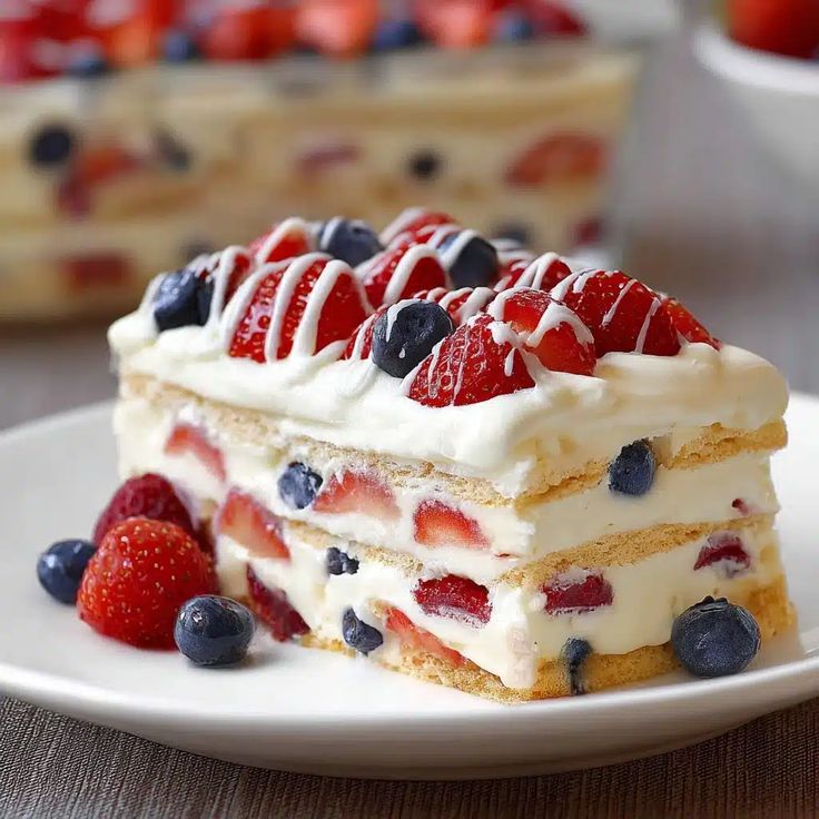 Icebox Cake with Summer Berries