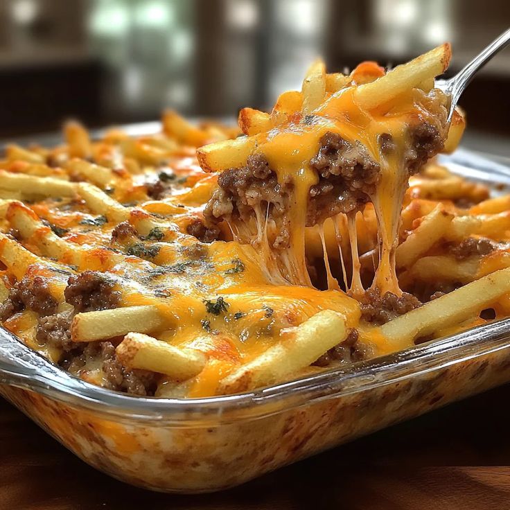 Cheeseburger French Fry Casserole