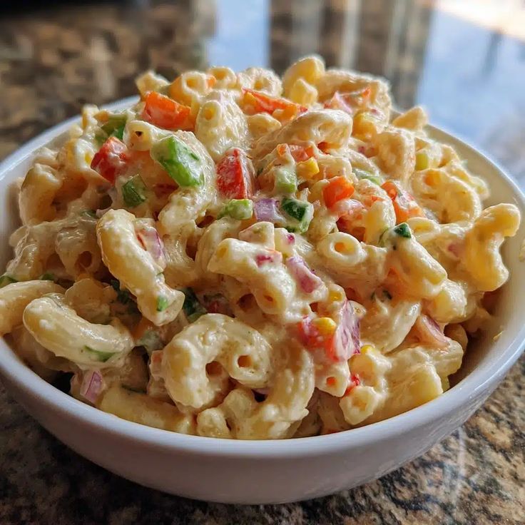 Classic Macaroni Salad with Creamy Mayo Dressing