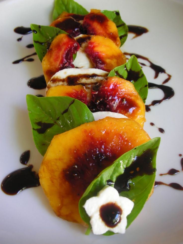 Corn Fritter Caprese with Peaches and Tomatoes