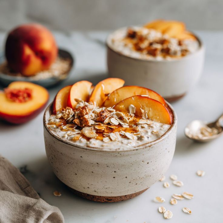 Peach Cobbler Overnight Oats