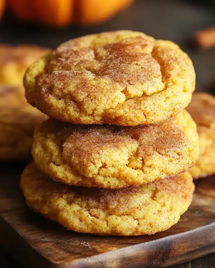 Chewy Pumpkin Snickerdoodle Cookies