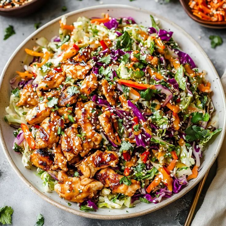 Sesame Chicken Cabbage Crunch Salad